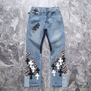 Chrome Hearts Logo Blue Jeans